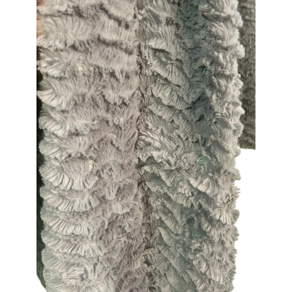 Patagonia Gray Pelage Jacket Mock Neck Faux Fur Zip Snap Boxy Lined - Picture 6 of 7